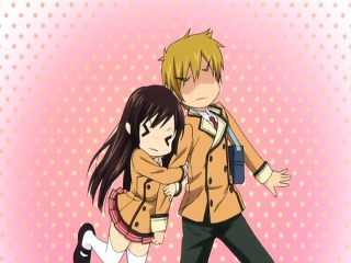 Cute hentai schoolgirl gives head