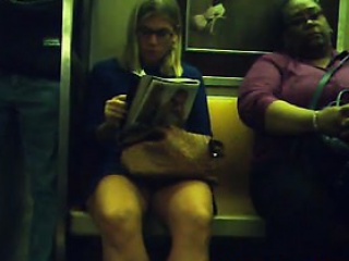 Train legs upskirt