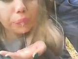 Sexy Hot Blonde Cum In Mouth Outdoor