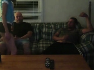Blonde Girl bareback fucks two brothers