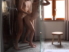 Amateur Couple having Hot Intense Fuck in the Shower - Mira