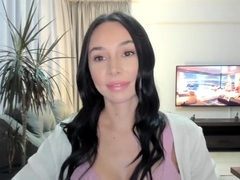 Cute Curly Brunette Solo Webcam Masturbation