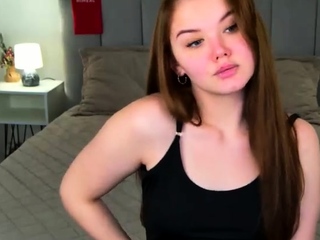 Cute curly brunette solo webcam masturbation