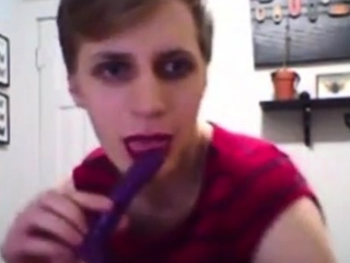 Twink Crossdresser Cums Hard