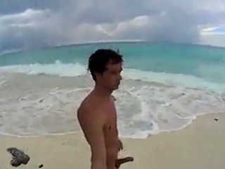 Big-Cock Men Jerk Off at a Cuba Beach
